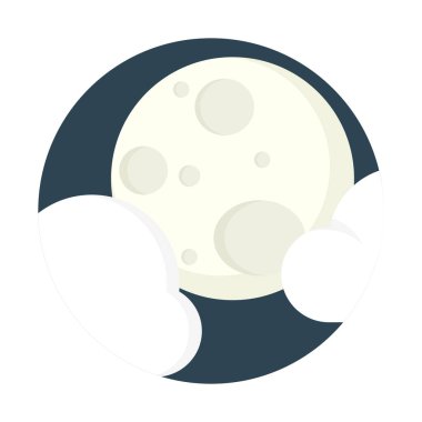 bulutlu gece simgesi, basit vektör çizim