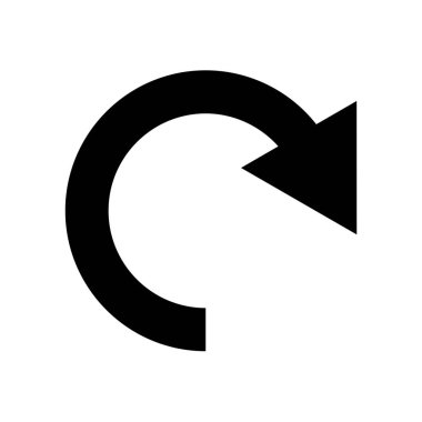 Saat yönünde sembol simge, basit vektör çizim açmak