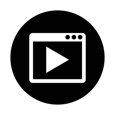 Video pazarlama ve halkla ilişkiler simgesi, basit vektör çizim