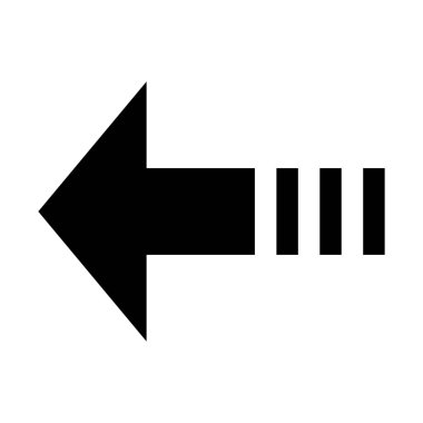 Sol yön simgesi, basit vektör çizim kesik çizgili ok