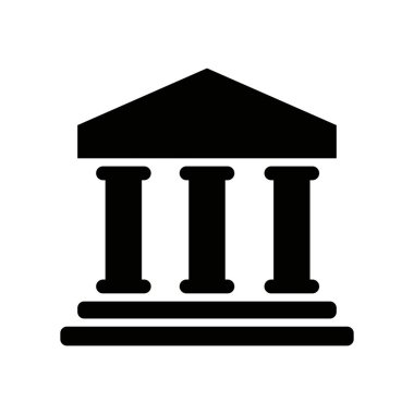 Finansal kurum bina simgesini, basit vektör çizim
