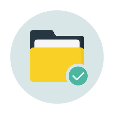 Doğrulanmış dosya klasör simgesini, basit vektör çizim