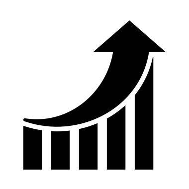 İş büyüme grafik simgesini, basit vektör çizim