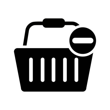 Basit vektör illüstrasyon işareti sepeti kaldır