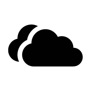 Klon bulutlar simgesi, basit vektör çizim bilgi işlem