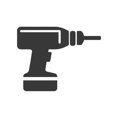 Taşınabilir matkap makinesi simgesini, soyut vektör çizim