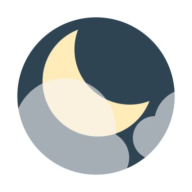 gece açık simgesi, basit vektör çizim