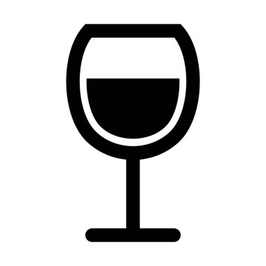 Alkollü içki şarap kadehi simge tasarlamak vektör çizim