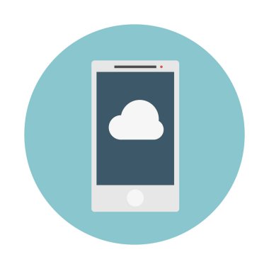 Telefon bulut yedekleme simgesini, basit vektör çizim