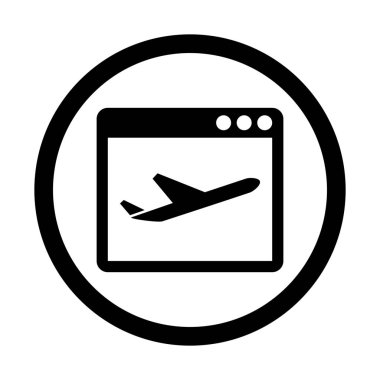 Havayolu bilet rezervasyon web sayfası simgesini, basit vektör çizim