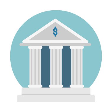 Banka dış yapısı simgesi, basit vektör çizim