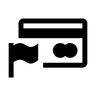 Bayraklı veya bildirilen bankamatik kartı simgesi, basit vektör çizim