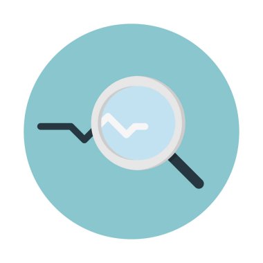 Detaylı analitik arama simgesi, soyut vektör çizim