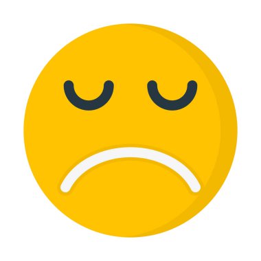 üzgün emoji simgesi, basit vektör çizim