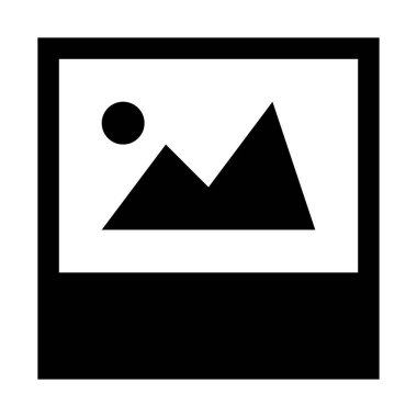 Güzel manzara fotoğraf simge, basit vektör çizim