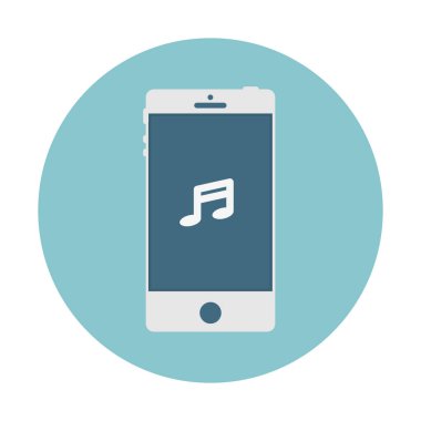 telefon müzik simgesini, basit vektör çizim