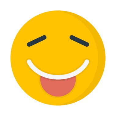 emoji simgesi, basit vektör çizim dil