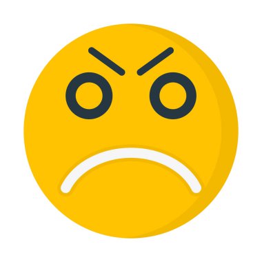 Kızgın yüz simgesi, basit vektör illüstrasyonu