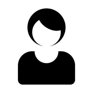 kadın iş ortağı simgesi, basit vektör çizim