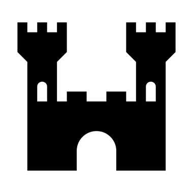 Castle, güçlendirilmiş yapısı simgesi, basit vektör çizim