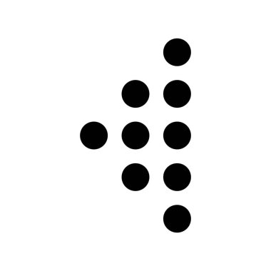 noktalı sol ok simgesi, basit vektör çizim