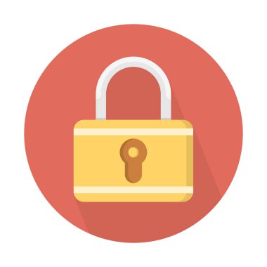 Özel kapı asma kilit simgesi, basit vektör çizim