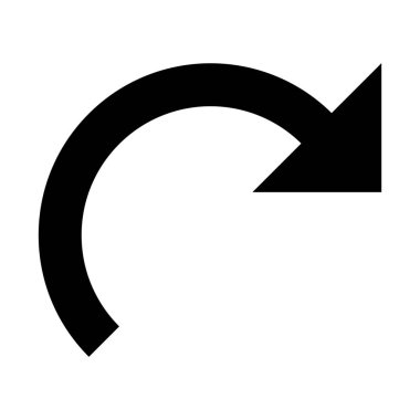 ok simgesine izole arka plan, basit vektör çizim Yinele