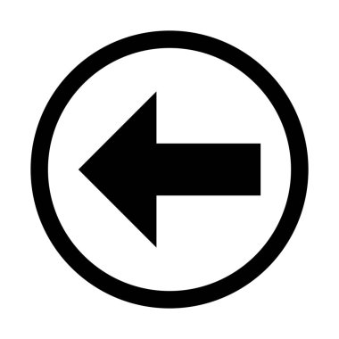 izole arka plan, basit vektör çizim simgesine geri düğmesi