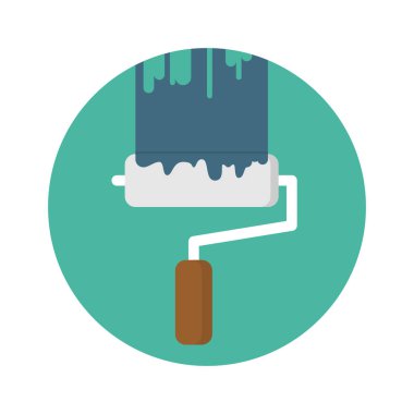 rulo fırça simgesini, soyut vektör çizim