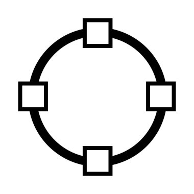 Dairesel yolu bağlı simgesi, basit vektör çizim