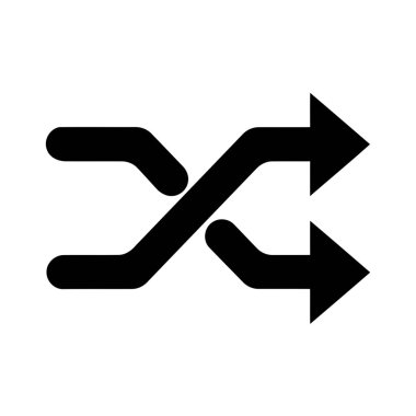 Shuffle müzik sembolü, basit vektör çizim