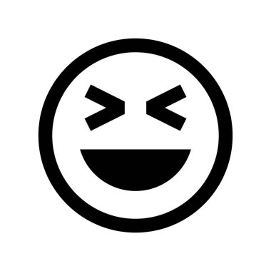 Gülen gözlerle sıkıca kapalı simgesi, basit vektör çizim