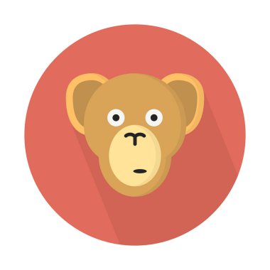 Maymun, ağaç yaşayan hayvan simgesi, basit vektör çizim