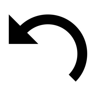 ok simgesine izole arka plan, basit vektör çizim geri al