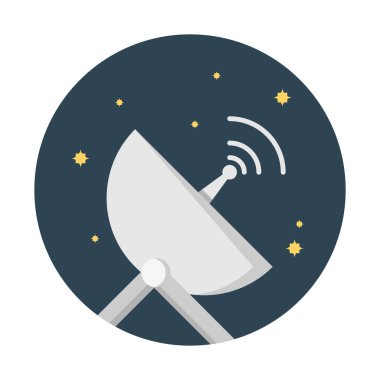 İletim uydu çanağı simgesi, basit vektör çizim