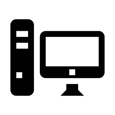 Masaüstü bilgisayar kutsal kişilerin resmi, basit vektör çizim