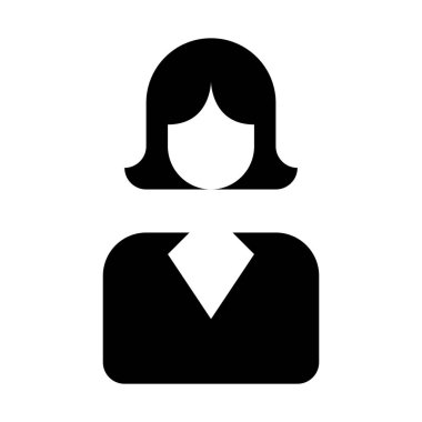 Danışman kadın simgesi, basit vektör çizim