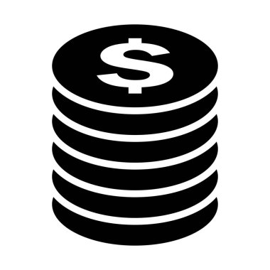 Dolar paraları yığılmış simgesi, basit vektör çizim