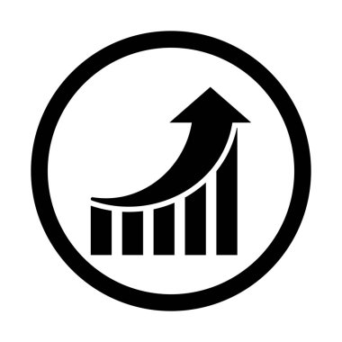 Pazar boost yükseliş grafik simgesi, basit vektör çizim bar