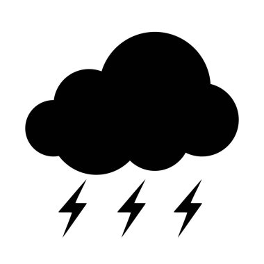 fırtına - yıldırım ve cıvata simgesi, basit vektör çizim