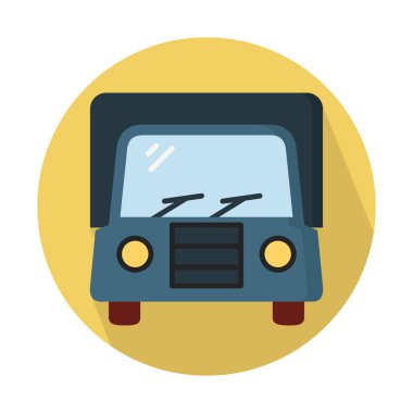 Kutusu kamyon araç simgesini, basit vektör çizim