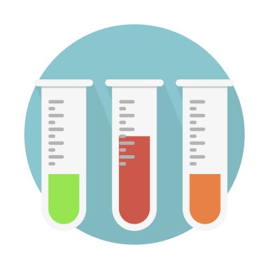 test tüpleri simgesi, basit vektör çizim