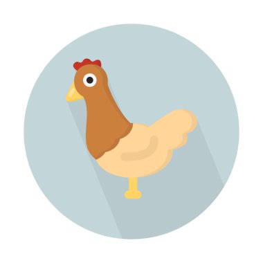 Tavuk, simge, basit vektör çizim