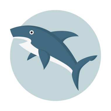 Köpekbalığı, büyük balık simgesi, basit vektör çizim