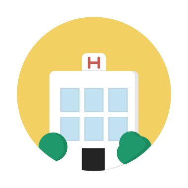 Hastane simgesi, basit vektör çizim