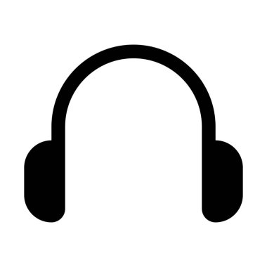 Müzik kablosuz kulaklık simgesini, basit vektör çizim