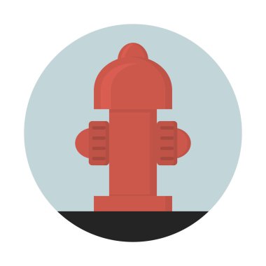 Yangın Hidrant veya fireplug simgesi, basit vektör çizim