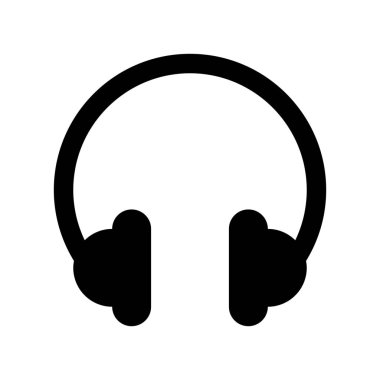 Taşınabilir kulaklık aygıtı simgesini, basit vektör çizim