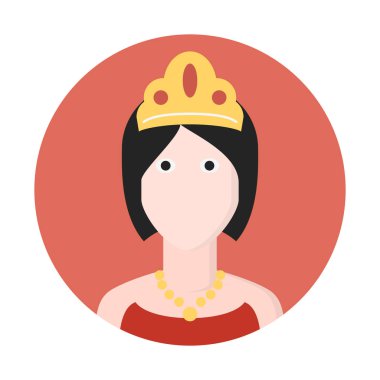 Kraliçe tacı simgesi, basit vektör çizim ile