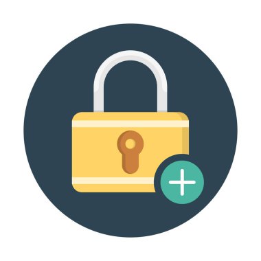 Kilit koruma simgesi, basit vektör çizim Ekle